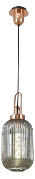 Glenn 1 Light Tubular Ceiling Pendant in Copper With Champagne Glass
