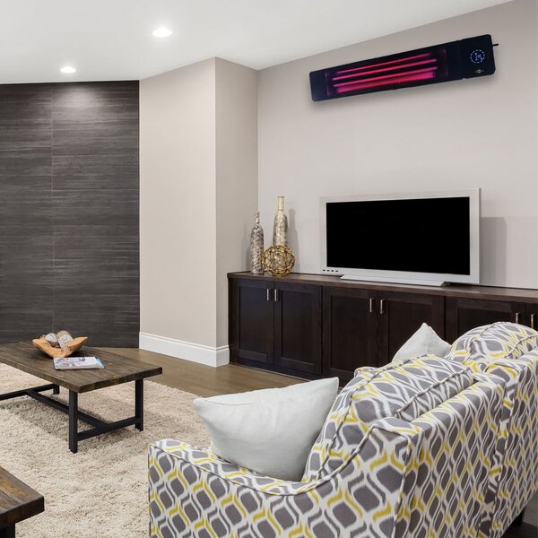4500W/2250 Watt ElectricSun black, Infrared Patio Heater, Indoor/Outdoor Use, with Thermostat and App, 100x18cm