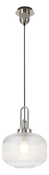 Glenn 1 Light Pumpkin Ceiling Pendant in Polished Nickel With Clear Glass