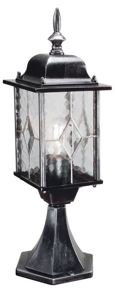 Elstead WX3 Wexford black/silver exterior pedestal lantern, IP43