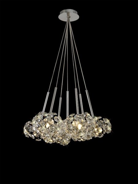 Prestige Fusion 7 Light Crystal Cluster Ceiling Light In Polished Chrome Finish