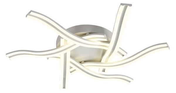 Pioneer Dimmable LED Flush Ceiling Light in a White And Opal White Finish