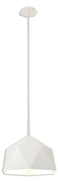 Eden 1 Light Ceiling Pendant In White And Silver Inner Finish