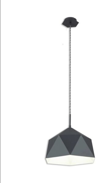 Eden 1 Light Ceiling Pendant In Graphite And White Inner Finish