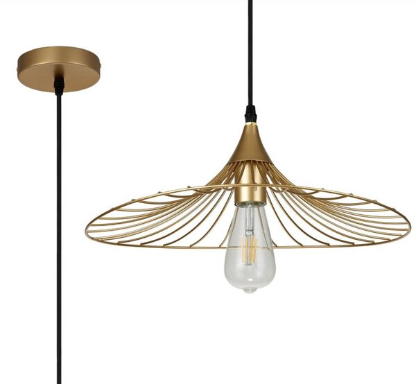 Robson Ceiling Pendant Light In Painted Gold Finish 