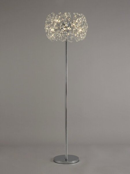Fusion Floor Lamp 8 Light in a Polished Chrome Finish and Clear Crystal