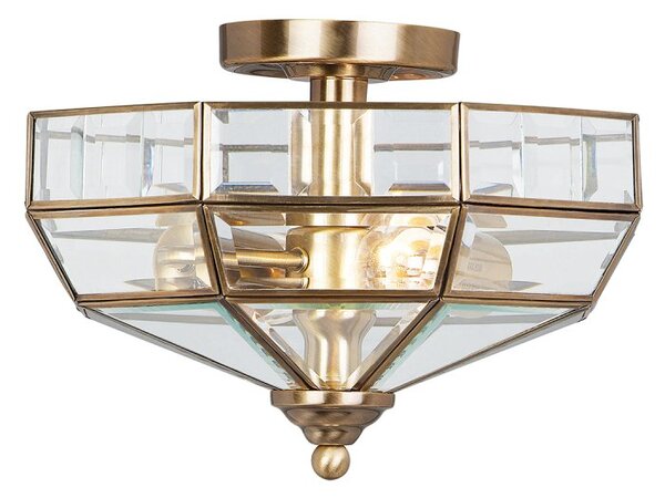 Elstead OLD-PARK-AB Semi Flush Light In Antique Brass Finish