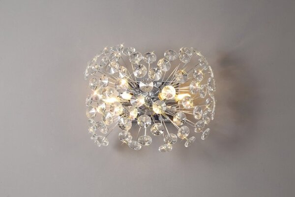 Fusion Wall Light 4 Light in a Polished Chrome Finish and Clear Crystal