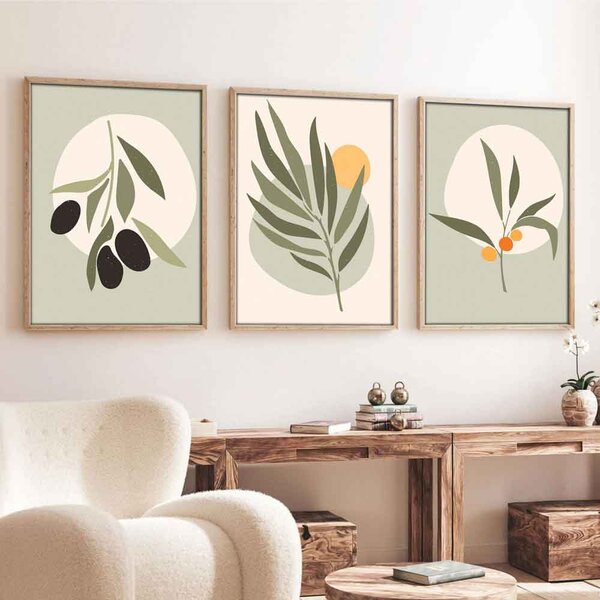 Oceanica Wooden 20x30cm Botanicals Wall Frame Set of 3 in Multicolour