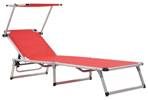 Alfresco Outdoor Aluminium Folding Sun Lounger in Red