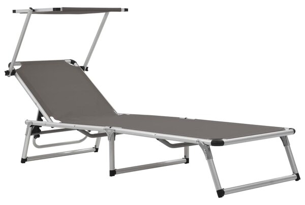 Alfresco Outdoor Aluminium Folding Sun Lounger in Grey