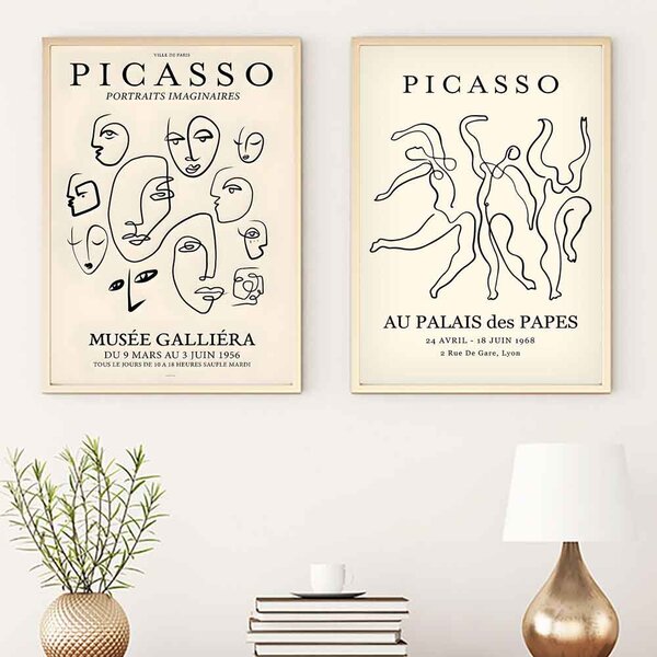 Axiom Wooden 20x30cm Face and Figure Wall Decor Frame Set in Black Cream