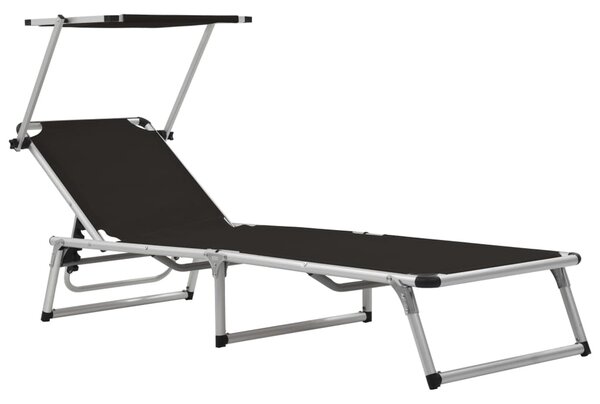 Alfresco Outdoor Aluminium Folding Sun Lounger in Black