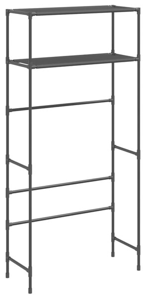 2-Tier Storage Rack over Washing Machine Black 69x28x143 cm Iron