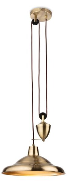Firstlight 2928AB Suffolk 1 Light Rise And Fall Ceiling Pendant Light In Antique Brass Finish