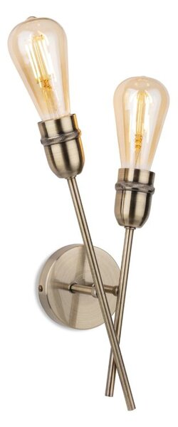 Firstlight 2882AB Leon 2 Light Wall Light In Antique Brass Finish