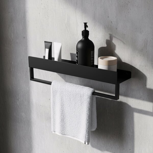 Bathroom shelf SF01 60cm black matt