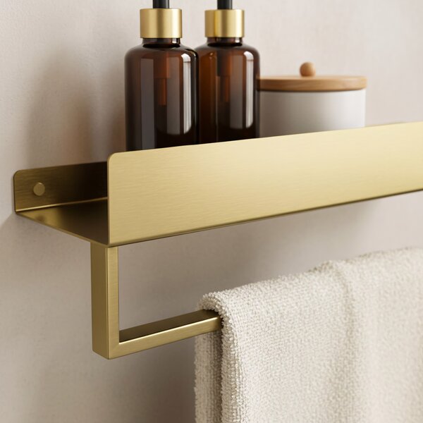 Bathroom shelf SF01 45cm gold brush