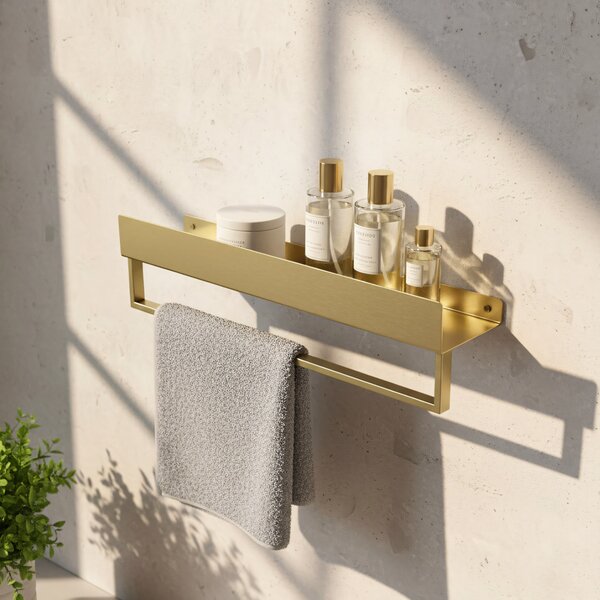 Bathroom shelf SF01 45cm gold brush