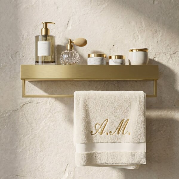 Bathroom shelf SF01 45cm gold brush
