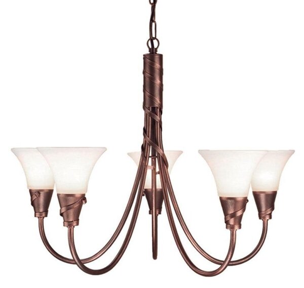 Elstead EM5 COPPER Emily bronze 5 light chandelier