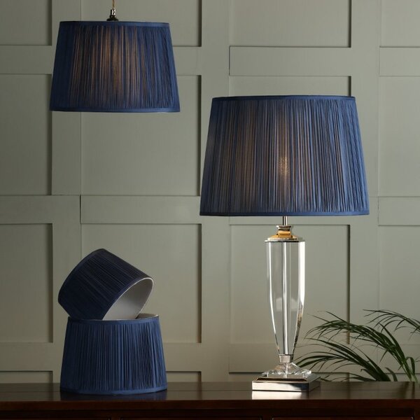 Laura Ashley Hemsley Silk Shade In Blue Finish 40.5cm/16 inch