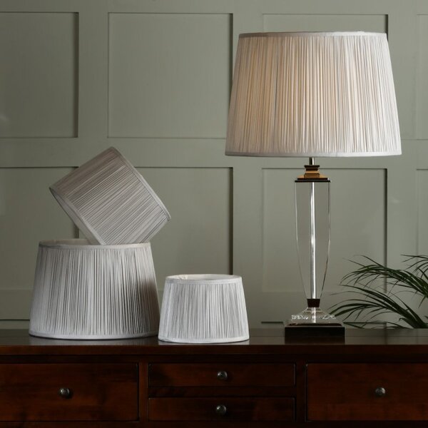 Laura Ashley Hemsley Silk Shade In Silver Finish 40.5cm/16 inch