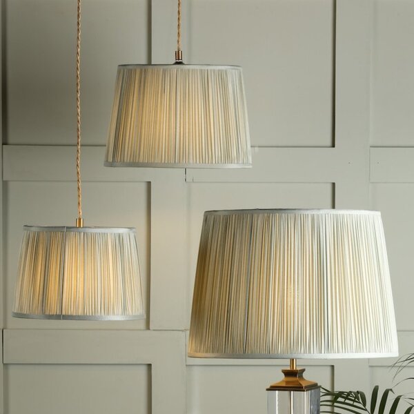 Laura Ashley Hemsley Silk Shade In Sage Finish 25.5cm/10 inch