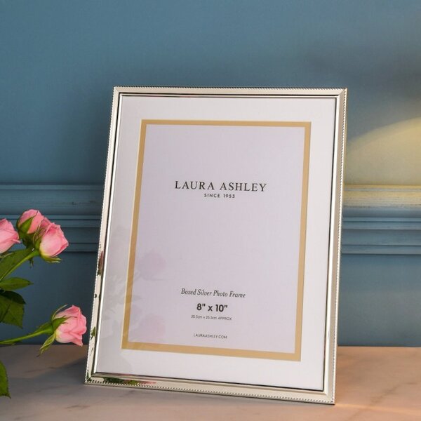 Laura Ashley Boxed Photo Frame In Polished Silver Finish 8x10 inch