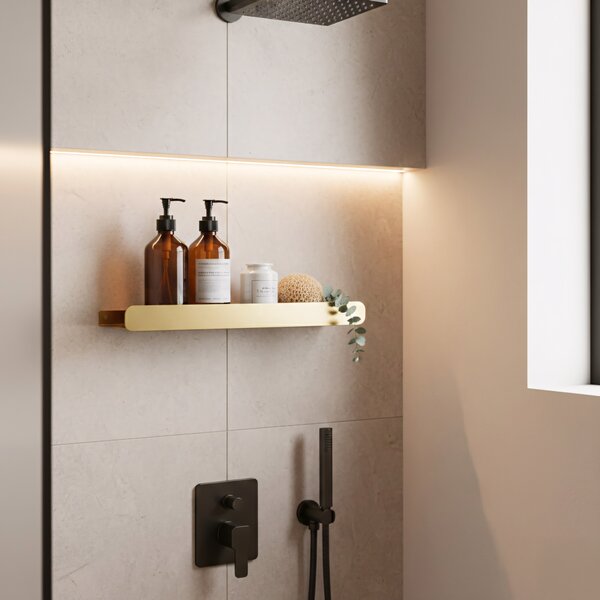 Bathroom shelf SF03 45cm gold brush