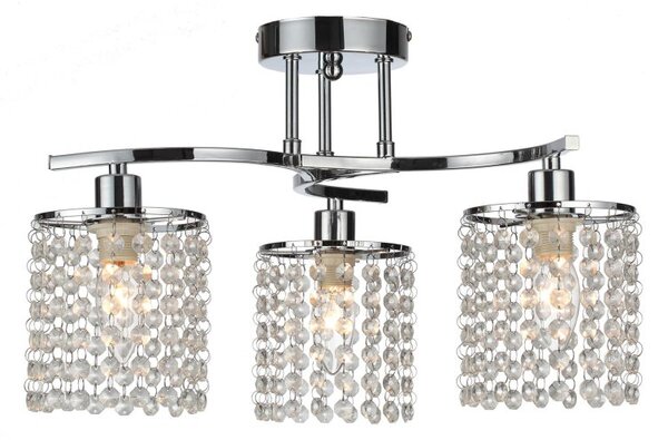 Modern 3 Way Chandelier Ceiling Light with Crystal Droplets