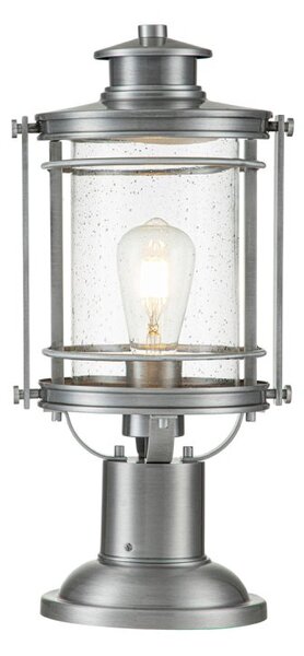 Quintiesse QN-BOOKER3-M-IA Booker Medium Pedestal Lantern In Industrial Aluminium Finish IP44