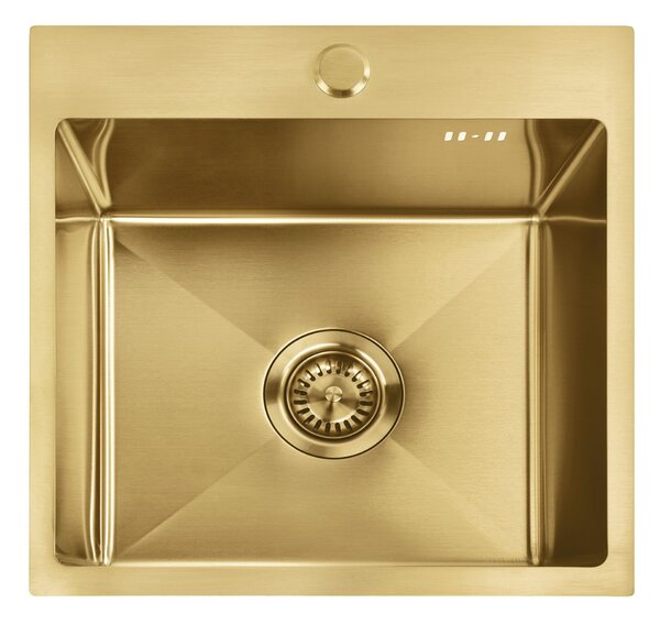 Stainless steel sink Leo 40 BRUSH GOLD