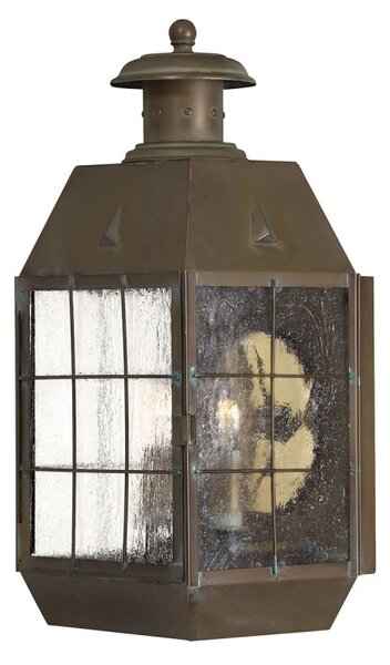 Quintiesse QN-NANTUCKET-L-AS Nantucket Large Wall Lantern In Aged Brass Finish IP44