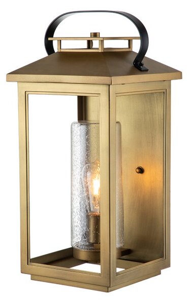 Quintiesse QN-ATWATER-L-PDB Atwater Single Large Outdoor Wall Lantern In Painted Distressed Brass Finish IP44