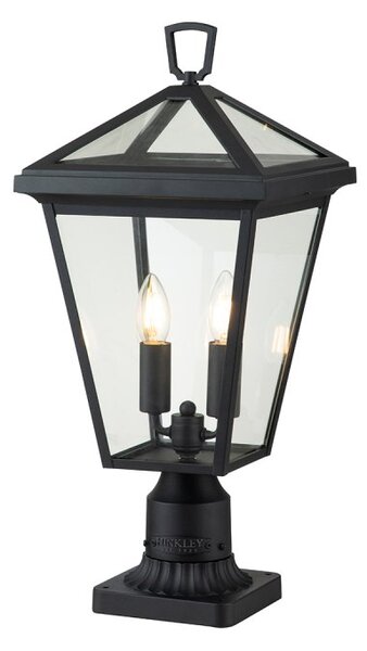Quintiesse QN-ALFORD-PLACE3-M-MB Alford Place Pedestal Lantern In Museum Black Finish IP44