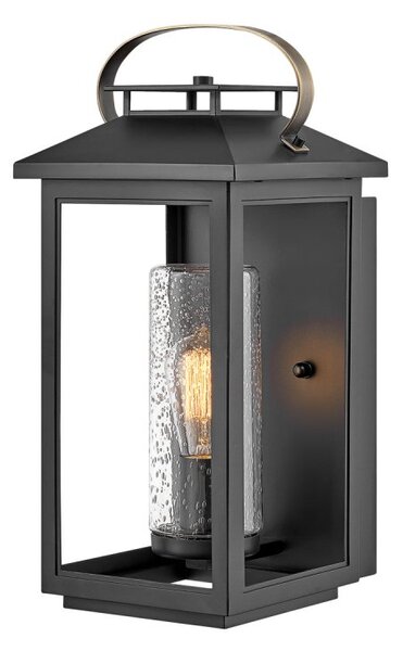 Quintiesse QN-ATWATER-M-BK Atwater Single Medium Outdoor Wall Lantern In Black Finish IP44