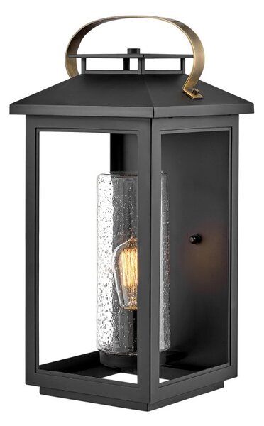 Quintiesse QN-ATWATER-L-BK Atwater Single Large Outdoor Wall Lantern In Black Finish IP44