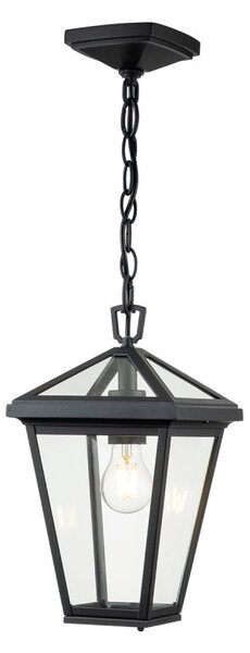 Quintiesse QN-ALFORD-PLACE8-S-MB Alford Place Single Small Chain Lantern In Museum Black Finish IP44