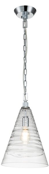 Quintiesse QN-ELMORE-P-PC Elmore Single Ceiling Light In Polished Chrome Finish With Candy Glass