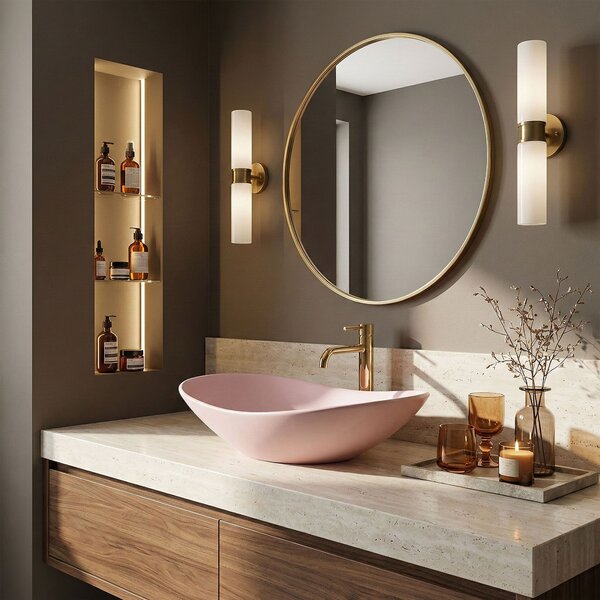 Countertop Basin Rea Royal Powder Pink Matt
