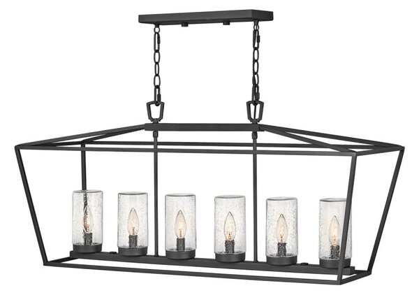 Quintiesse QN-ALFORD-PLACE-6P-MB Alford Place 6 Light Linear Ceiling Lantern In Museum Black Finish