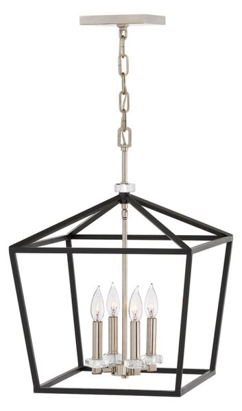 Quintiesse QN-STINSON-4P-L-BK Stinson Large Ceiling Light In Black And Polished Nickel Finish