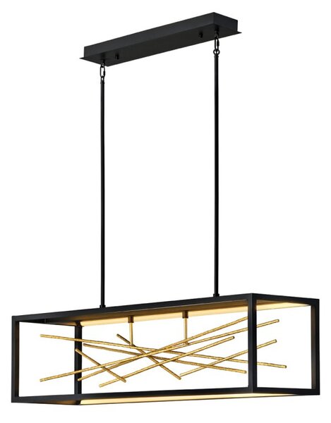 Quintiesse QN-STYX-LED-ISLE-BG Styx Dimmable LED Island Pendant Light In Black And Gold Finish
