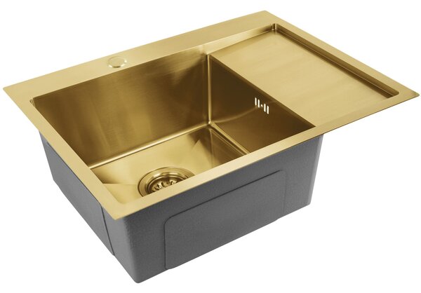 Stainless steel sink Fin BRUSH GOLD