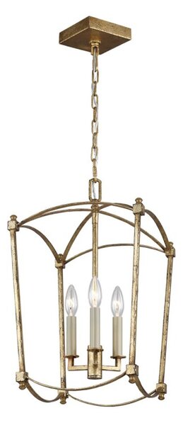 Quintiesse QN-THAYER-3P-ADB Thayer 3 Light Ceiling Pendant Light In Antique Gild Finish QN-THAYER-3P-ADB