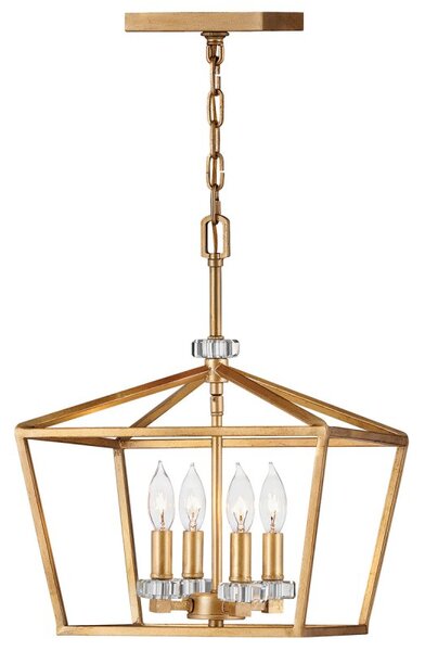 Quintiesse QN-STINSON-4P-M-DBR Stinson Medium Ceiling Light In Distressed Brass Finish