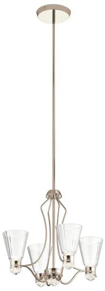 Quintiesse QN-KAYVA9-PN Kayva Integral LED 4 Arm Ceiling Chandelier In Polished Nickel Finish