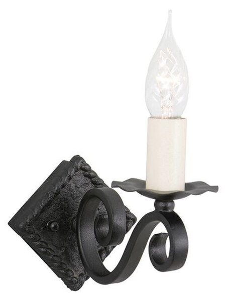 Elstead RY1A BLACK Rectory single iron wall light