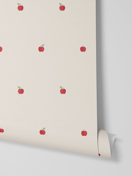 Cream Apples Wallpaper | Default | Piglet in Bed